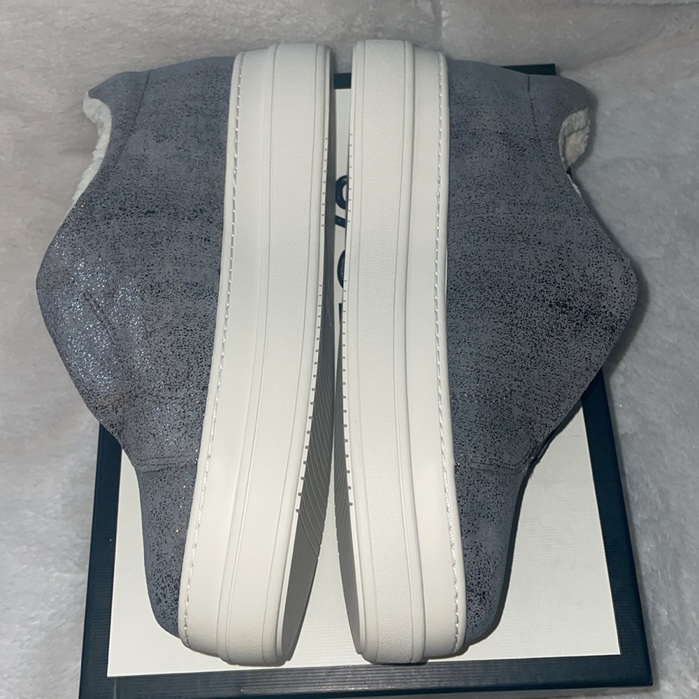 NWT J/SLIDES NADA Pewter Metallic Leather Sneaker - Picture 12 of 15